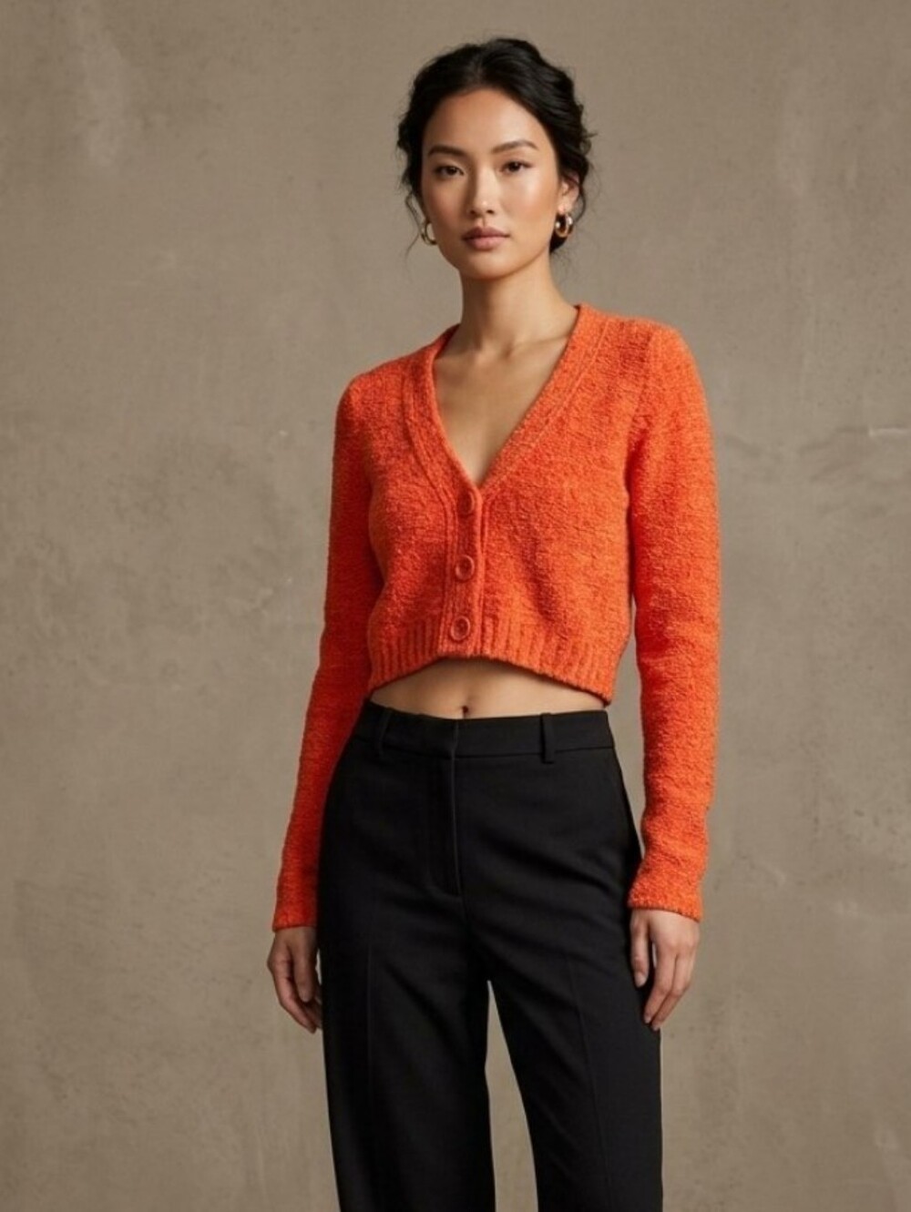 Urban Outfitters Bouclé Cardigan in Orange Size Small Like New